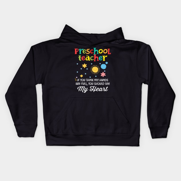 Preschool Teacher Cute Heart Appreciation Gift Kids Hoodie by Simpsonfft